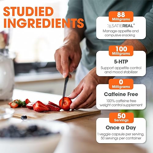 Miniatura 4 de Genius Diet Pills - El supresor inteligente del apetito que funciona rápido para una pérdida de peso segura, suplemento natural de 5 Htp y azafrán