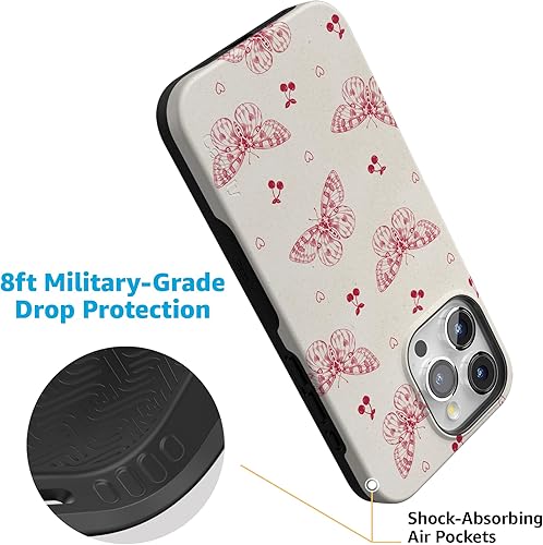 Vista 1183 de Casely Funda para iPhone 15 Pro Jardín Secreto Flores mixtas Funda atrevida Compatible con MagSafe y botón de acción Jardín Secreto Floral