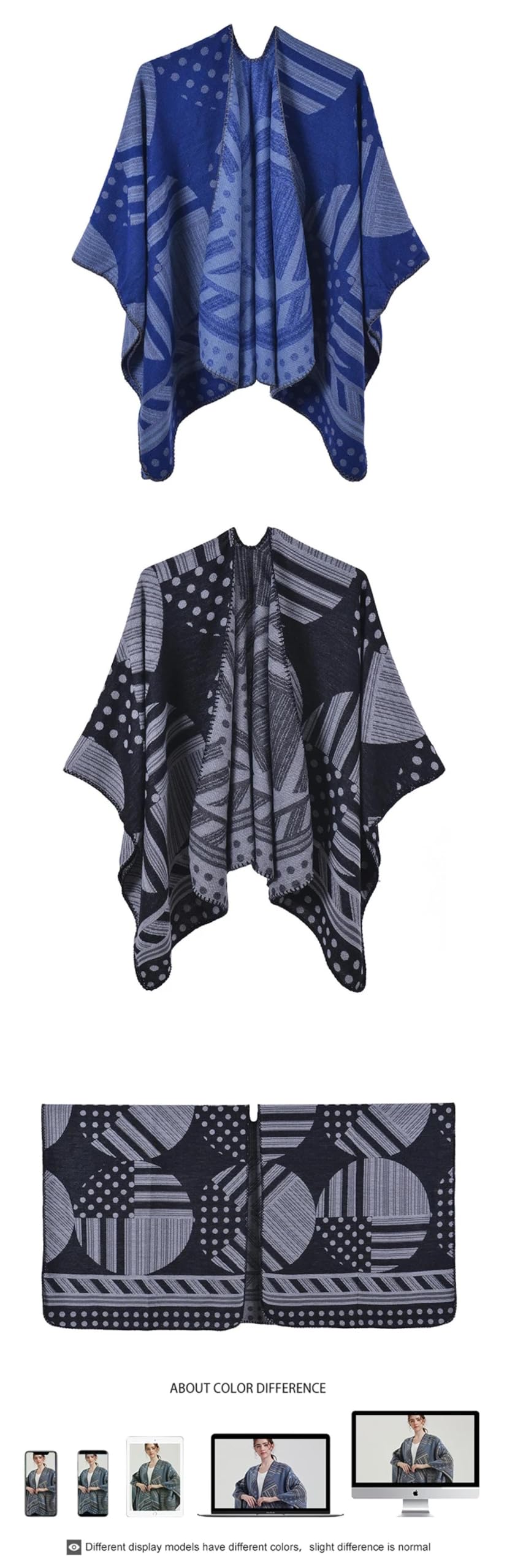 Sciarpa Scialle Invernale Sciarpe Elegante Sciarpa da Donna Invernale Poncho Caldo da Donna Spessa Coperta Avvolgente Scialle