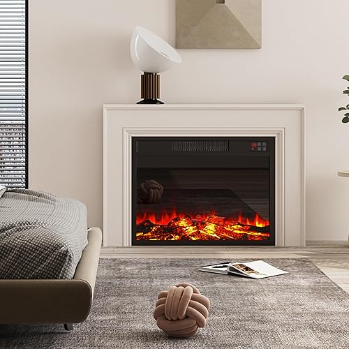 Miniatura 7 de Inserto de chimenea eléctrica de 23 pulgadas, calentador de chimenea empotrado con bajo ruido, control remoto con temporizador, pantalla táctil,