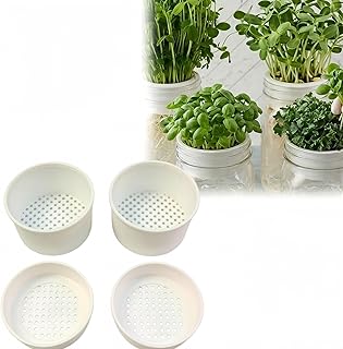 Microgreens Growing Kit Compatible with Mason Jar, 4-Pack Deep & Shallow...