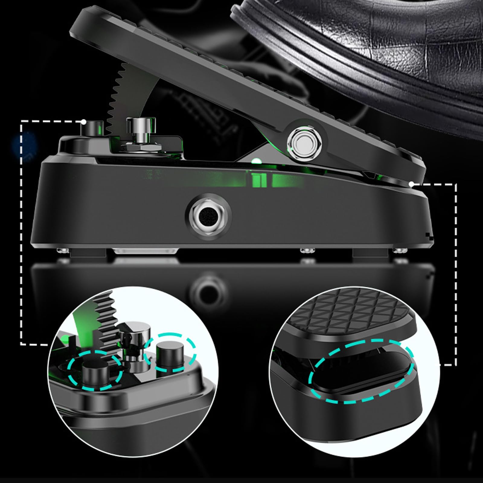 Procesador De Efectos Guitarra Múltiples Modos Voz Distorsión Reverberaciones Retardo Textura ABS Controlador Pie Para Música En Pedal Efectos Guitarra