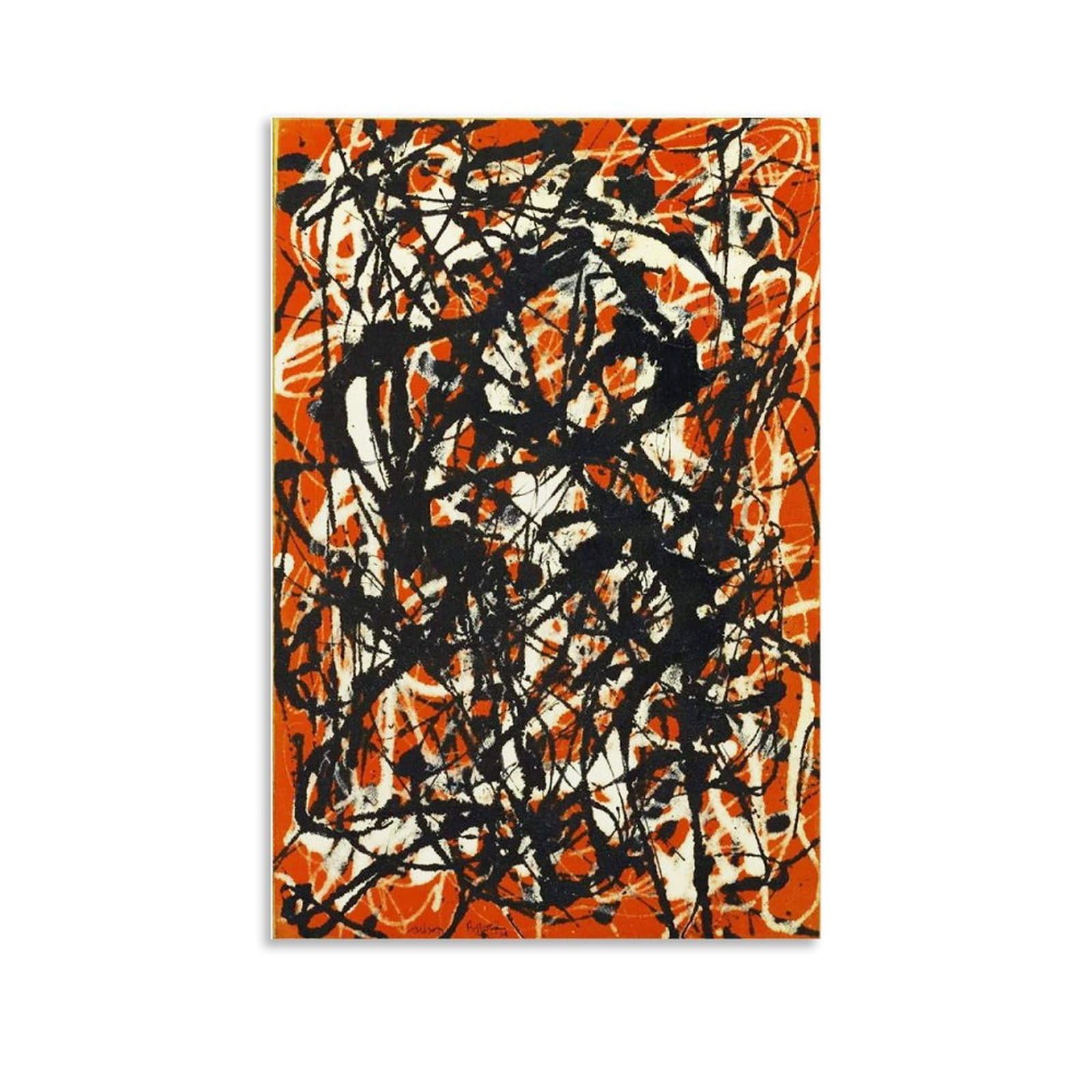 Nganoh Unframe-Style Free Form By Jackson Pollock Canvas Printed Poster Canvas Art And Wall Art Picture Print Modern Family Bedroom Decors 24X36inch(60X90cm)
