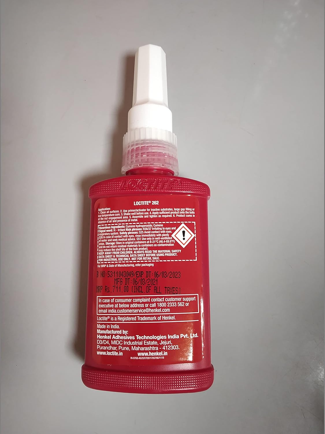 LOCTITE 262 High/Med Strength Torque Tension Threadlocker 50 ML