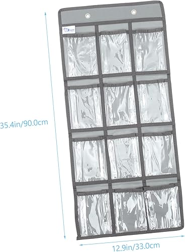 Miniatura 2 de NUOBESTY Organizador de montaje en pared para joyas, bolsa de bolsillo, 3 piezas, 12 compartimentos, colgador de tarjetas, pendientes para niños,