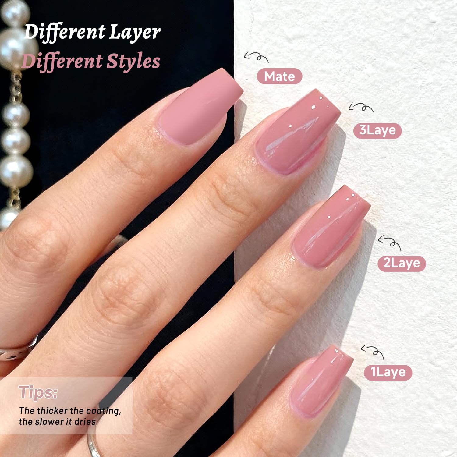 OpenLive 18ml Dusty Rose Nail Polish Large Volume Quick Drying Light Pink Nail Polish, Fast Drying and Long Lasting Color Nail Art DIY Home Manicure Gift for Women image 5