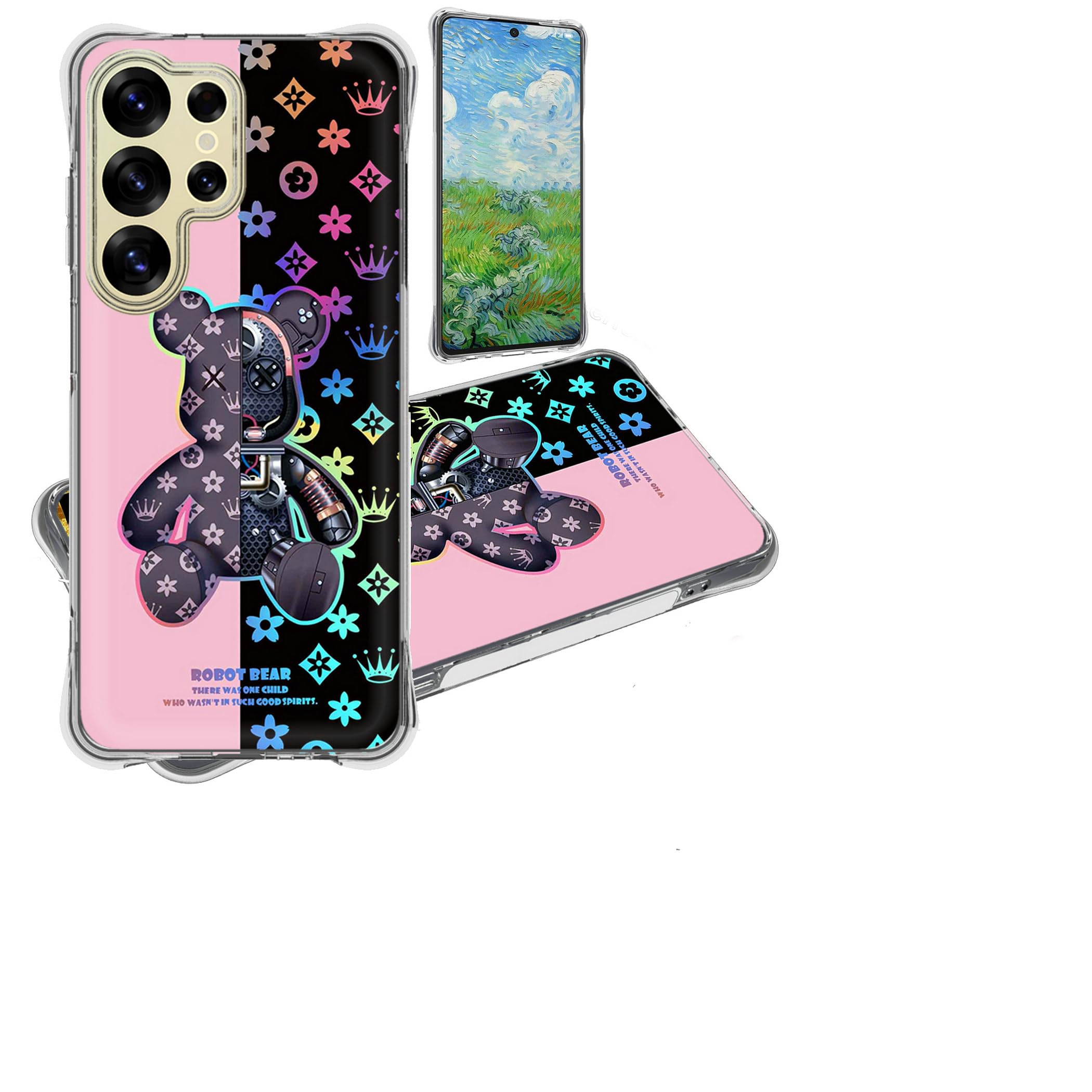 Case Compatible for Samsung Galaxy S25 Ultra Phone Case Cover [Soft Silicone Thickened Protection][Colorful Reflect Light] IMDF-JXX