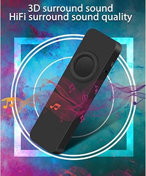 Portable MP3 Player, Player with 8GB Memory Card up to 64GB, MP3 Player with Long Lasting Battery Life Can Be Used as A USB Flash Drive, Player for Kids (Black)