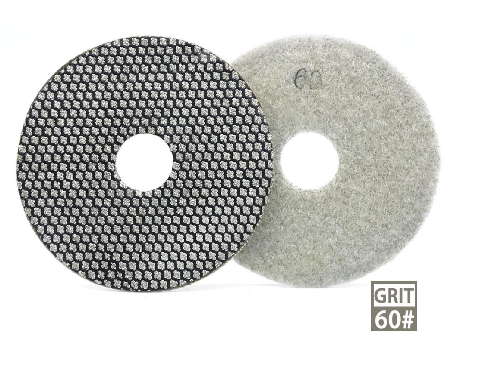 Almohadillas pulidoras de diamante, Disco de lijado abrasivo flexible con almohadilla de pulido de diamante galvanizado de 3" y 80 mm for vidrio, granito, mármol y baldosas de cerámica, 4 unidades