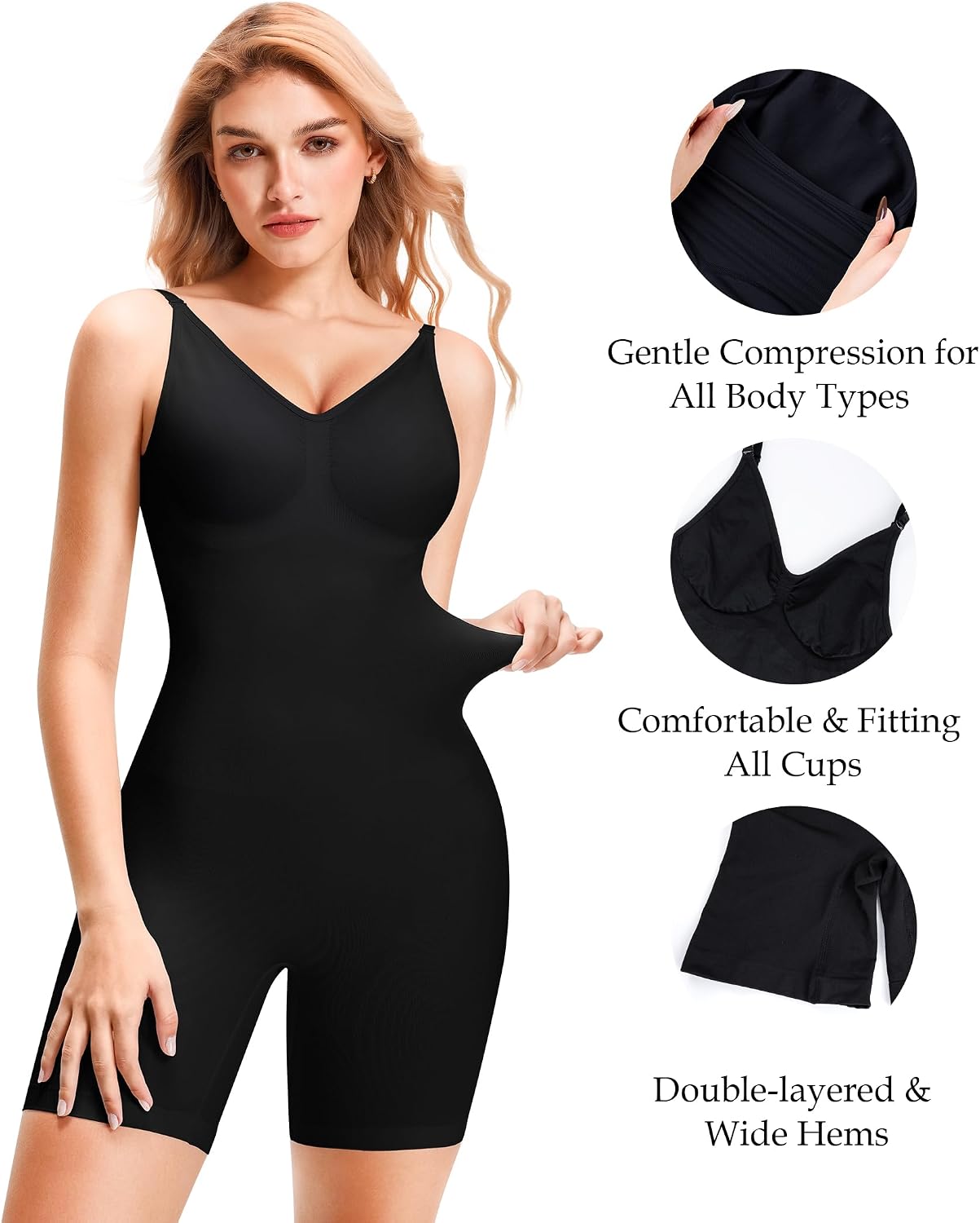 YERKOAD Backless Shapewear Bodysuits For Women Tummy Control Seamless Full Body Suits Jumpsuits Tank Tops