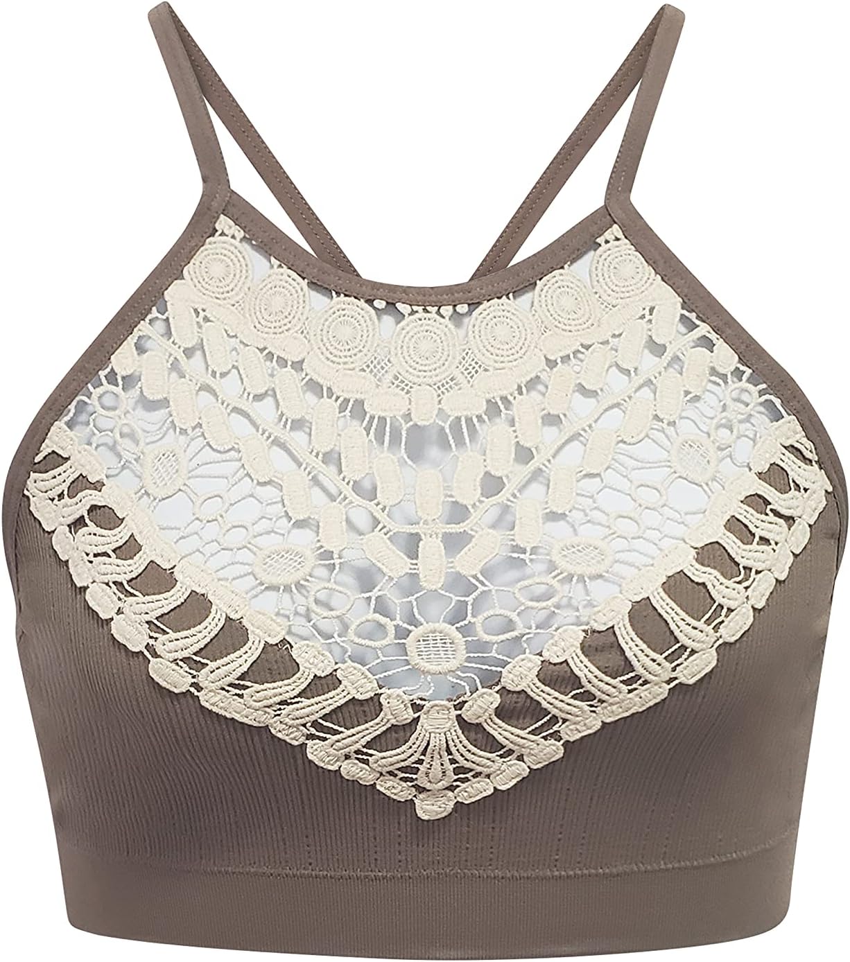 Women's Bohemian Style Crochet Lace Design Bralette Regular Size Plus Size