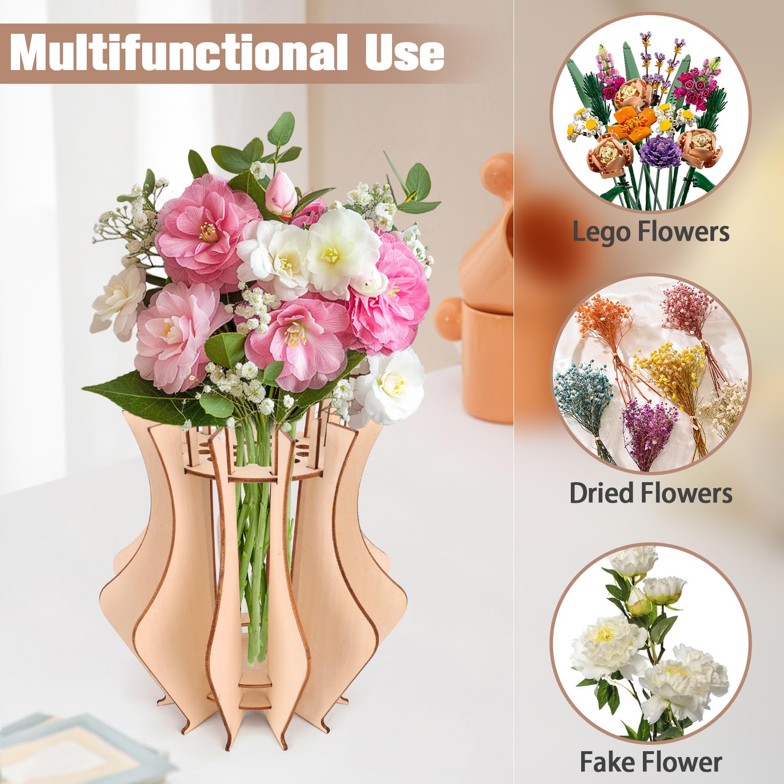 Maqueta 3D De Madera Para Armar – Flor Decorativa Con Estructura Tridimensional – Kit De Manualidades Para Niños Y Adultos – Ideal Para Centro De Mesa, Estantería O Relajación Creativa