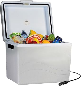 Koolatron Cool Box 42L Electric Iceless Cooler Car Mini Fridge Refrigerator Hot and Cold Function Summer Cool Insulated Cooler Box Cool Bags for Camping Picnics Travels Keep Food Drinks Chill Grey [Energy Class A]
