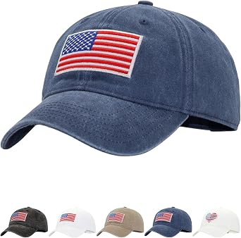 American Flag Dad Hat | Fits OSFM&XXL | USA Army Tactical Operator Military Patriotic Vintage Soft Baseball Cap Men Women