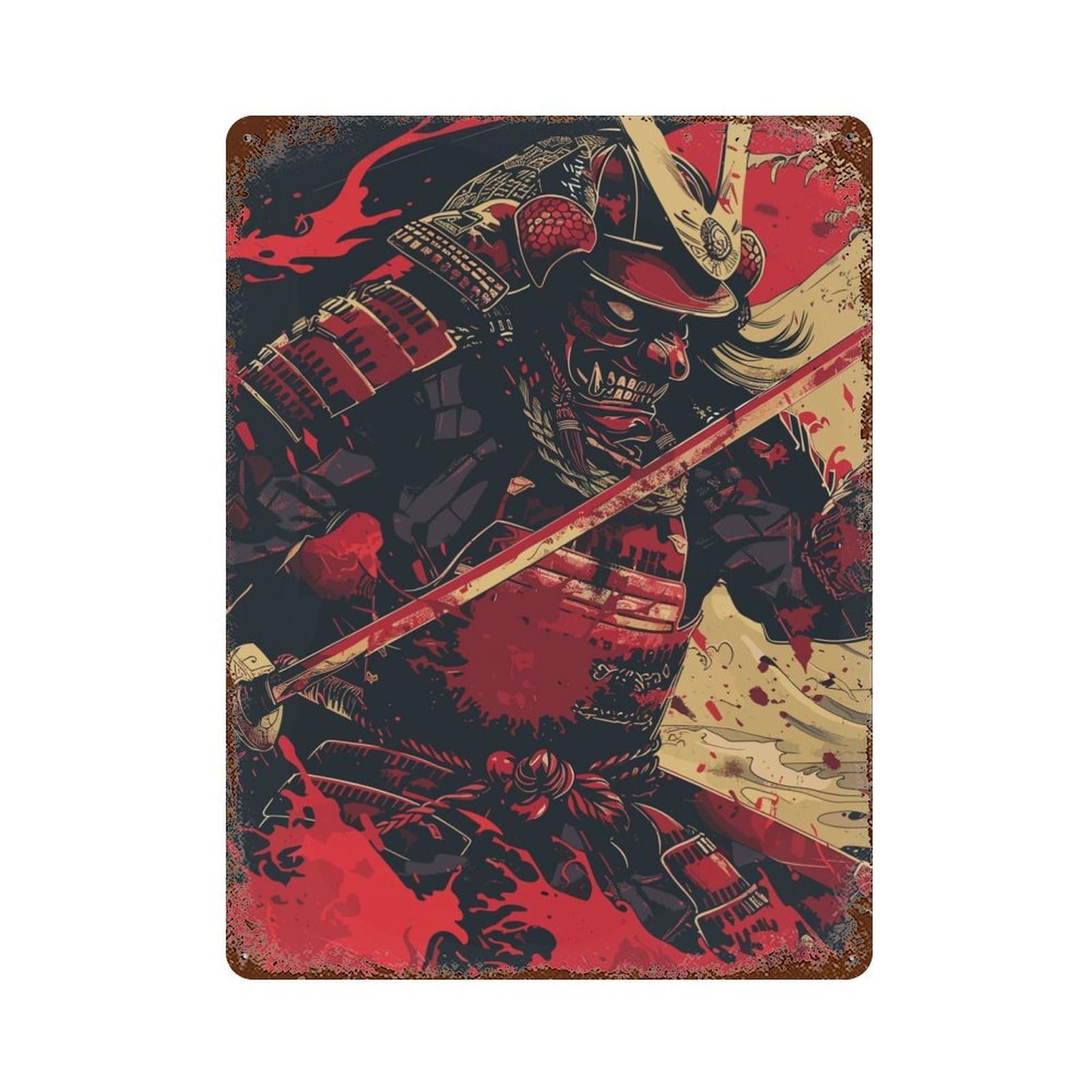 Japan Legendary Aged Metal Wall Plaque 15.7"x11.8", Industrial Home Decor for Pub, Kitchen And Man Cave Decor