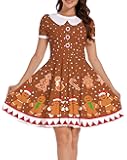 Ugly Christmas Dress for Women Red Green Print Holiday Dresses for Xmas