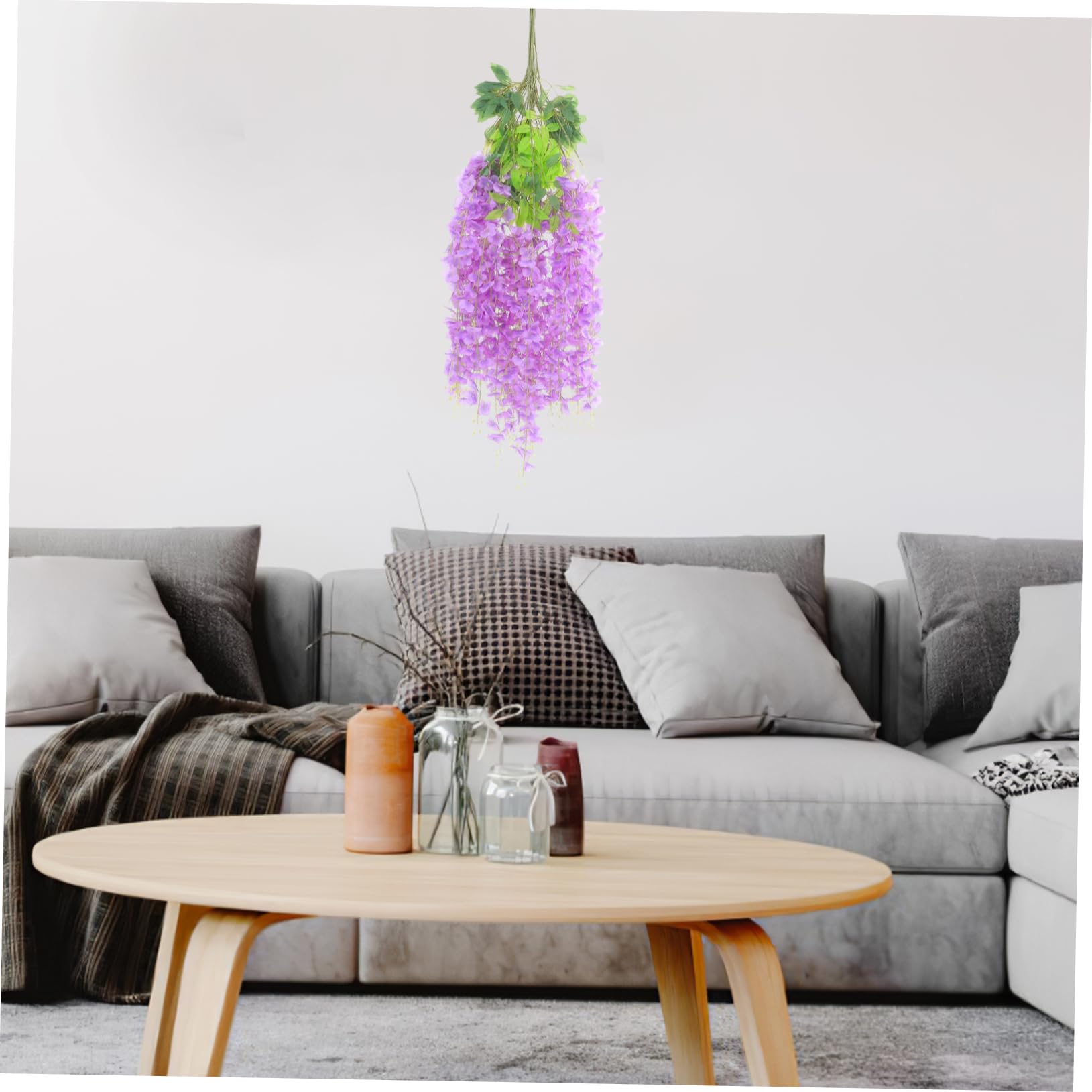 Künstliche Glyzinie Hängeblumen 24 Stück, Kunststoff Gewebe, Hellviolett | Leicht und Tragbar, für Hochzeiten und Feste, Filigran Elegante Dekoration