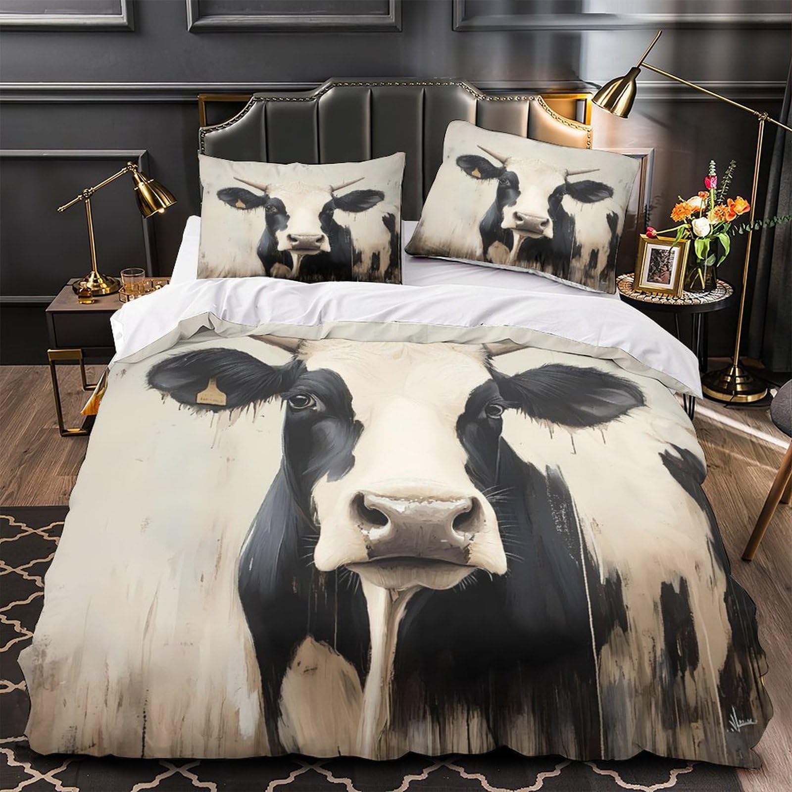 Housse de Couette Hypoallergique Planète Cosmique Parure de Lit 3D Anti-Acarien pour Peau Sensible