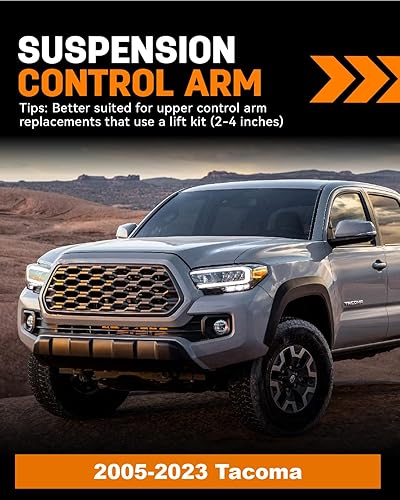 Miniatura 2 de Brazos de control superiores delanteros de 2-4 pulgadas para Tacoma 2005-2023 con rótula, 2 piezas de adaptación de 2-4 pulgadas, brazo de control