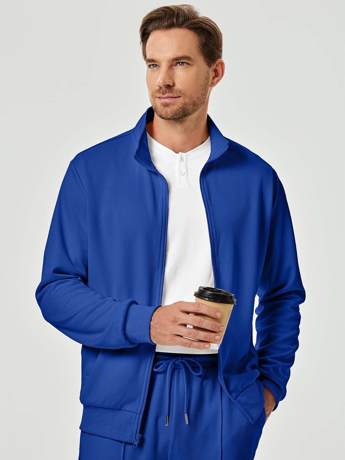 JMIERR Men's Sweatsuit Tracksuit 2 Piece Set Full Zip Casual Jogging Suits with Jogger Jackets and Pants Warm Up Outfits - Image 7