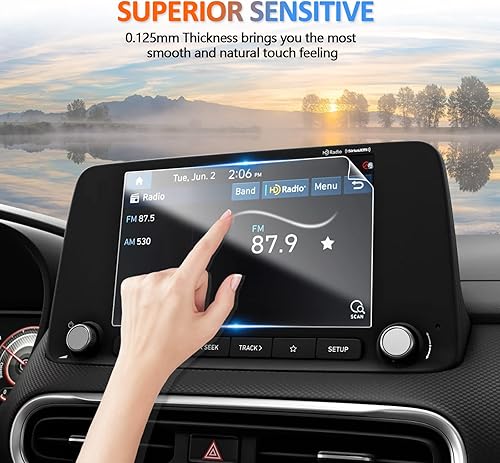 Miniatura 4 de CDEFG Protector de pantalla para Hyundai Kona 2022 2023 (SE, SEL) / Kona EV pantalla táctil estándar de 8 pulgadas, pantalla de radios de navegación