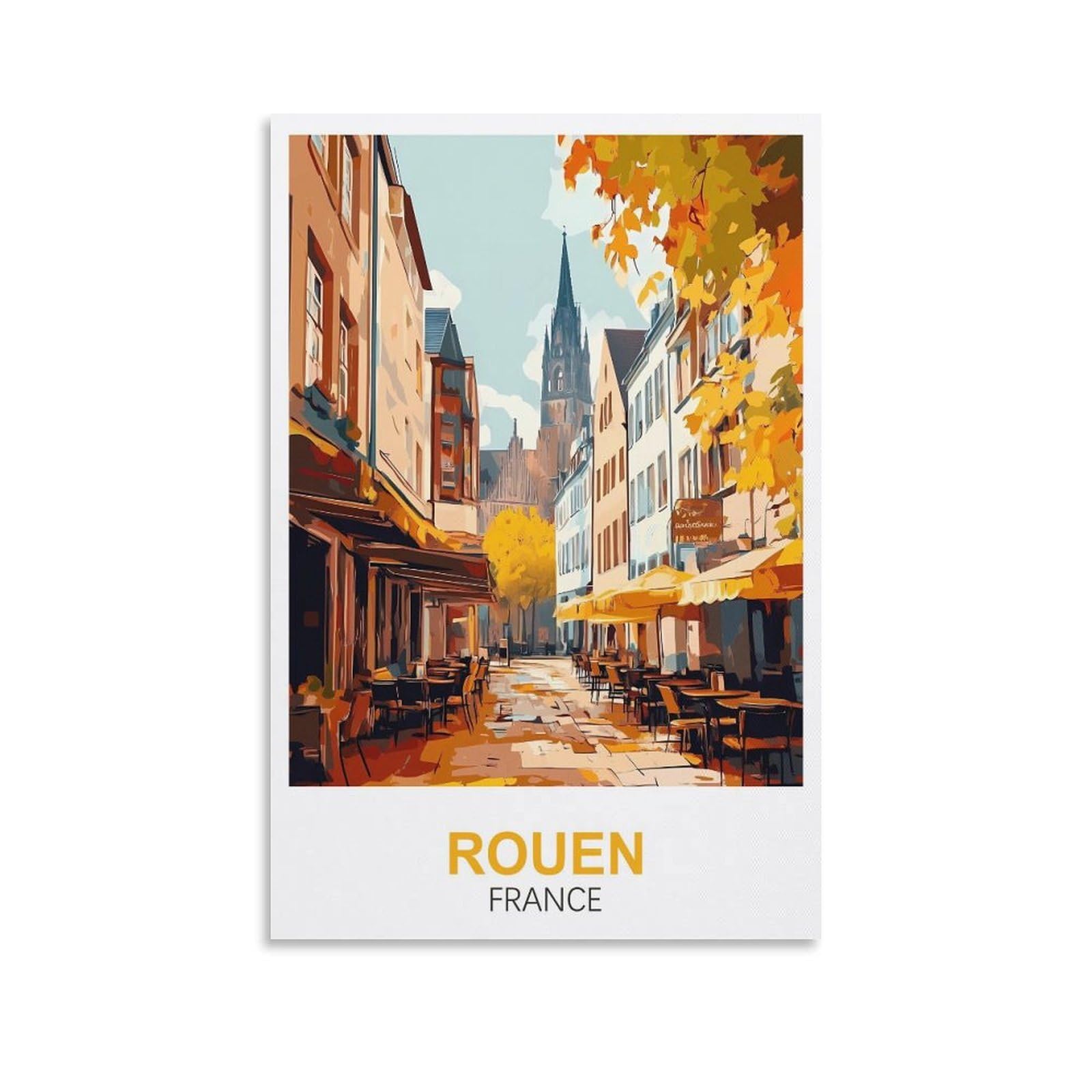 EZMLFA 5D Diamond Art Kits Adults,Rouen France,Round Dots Diamond DIY Kits Pictures for Wall Decor Home Office Decoration 40x50cm