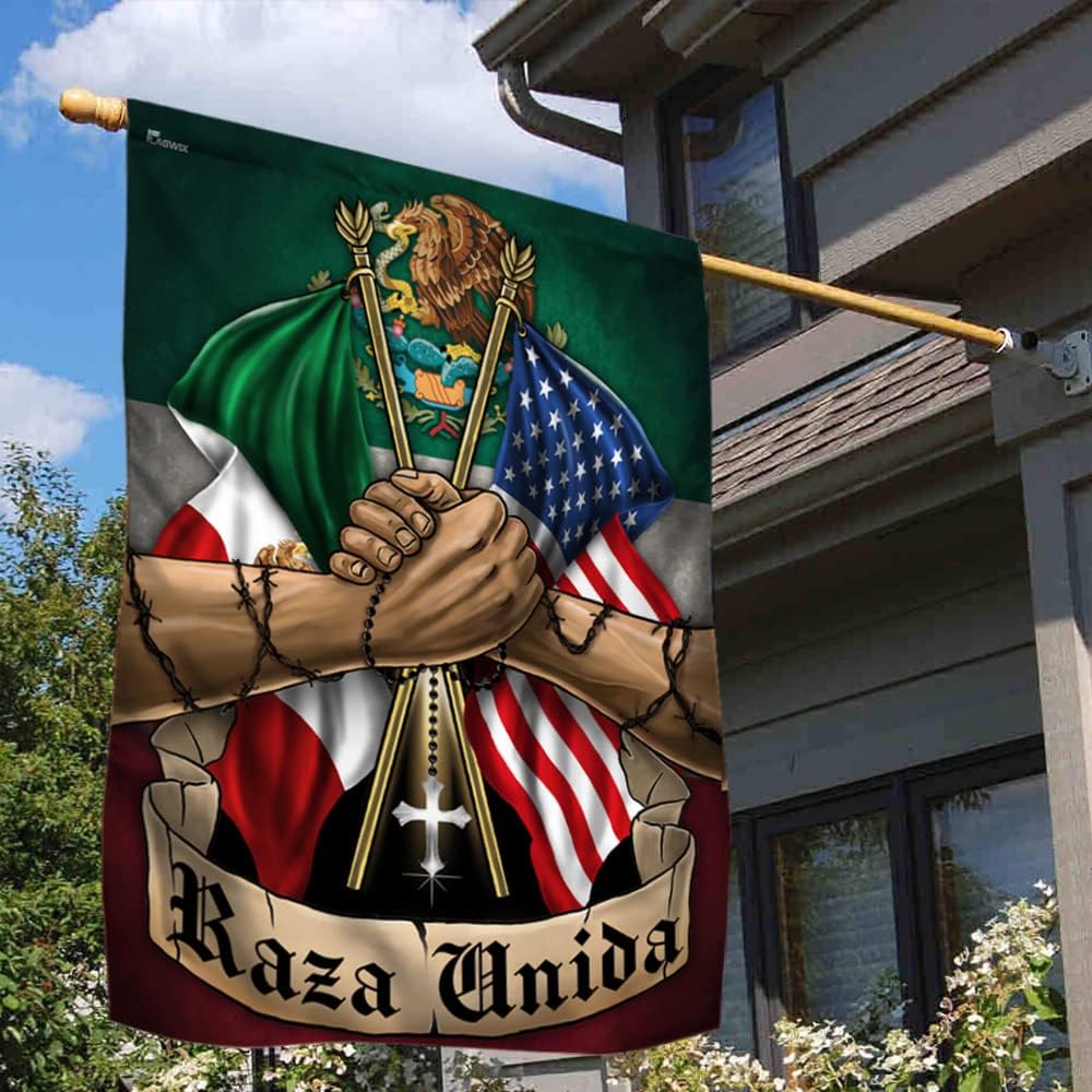 FLAGWIX Mexico Flags, Raza Unida Flag, Hispanic Heritage Month Decorations Flags - 4th of July Decorations For Home, Outside, House Flag 30x40 - Double Sided, Heavy Duty Canvas Flag Indoor Outdoor - Image 6