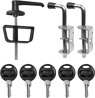 5-Key Double Door Shed Hardware Kit - Includes Barrel Bolt, Latch, and Double Door Hardware for Easy Installation for Gates, playrooms，Added Protection and Versatility
