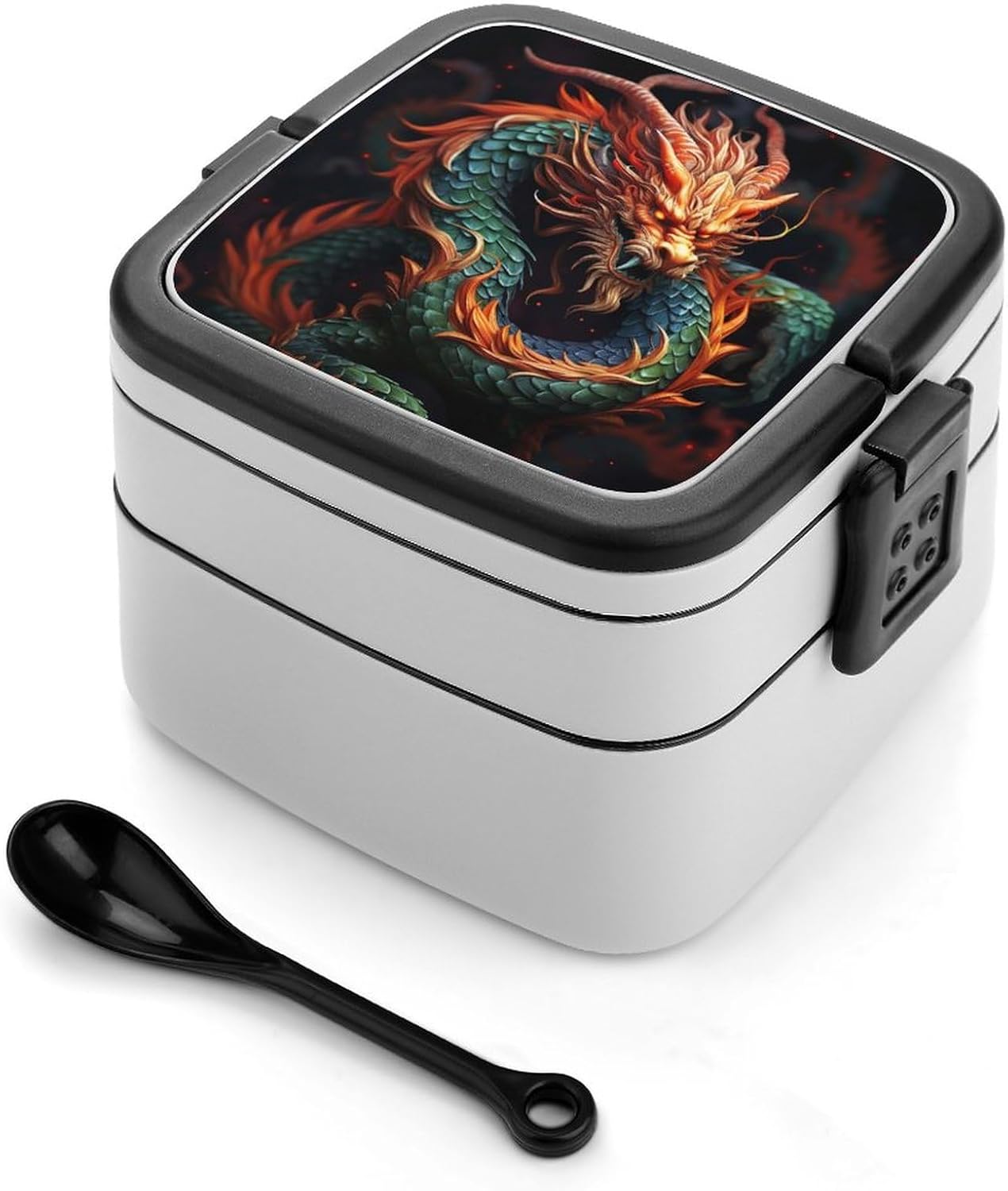 Adults Lunch Box Adult Bento Box Stackable Bento Box BPA-Free Chinese Dragon Lunch Box Food Container Ideal for Meal Prep, Work, And On The Go