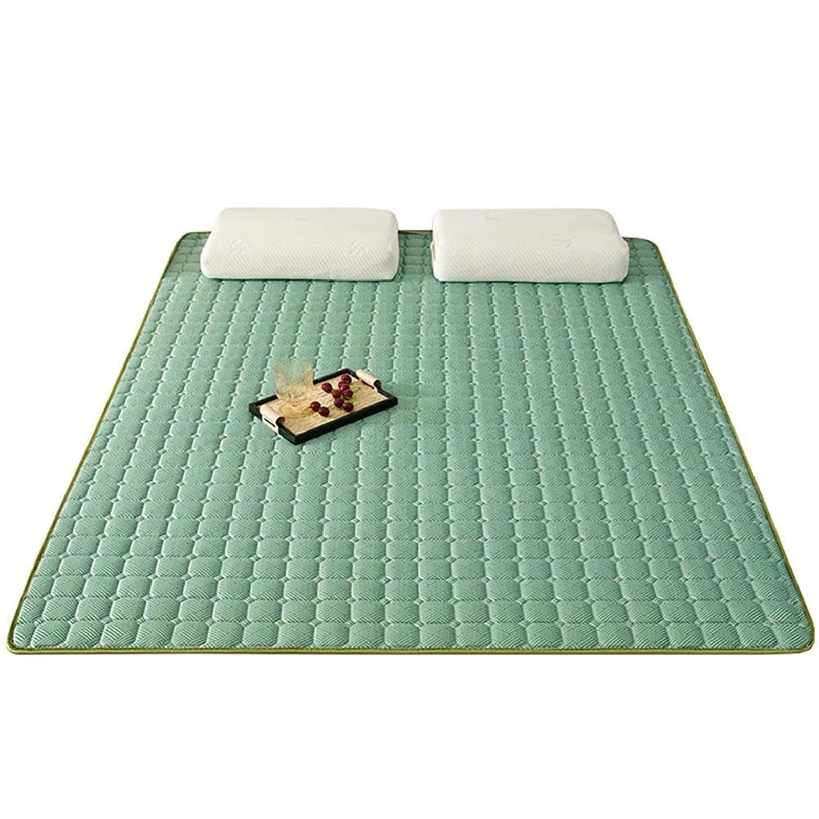 Foldable Ice Silk Sleeping Mat, Breathable Anti-Slip Cooling Topper Pad