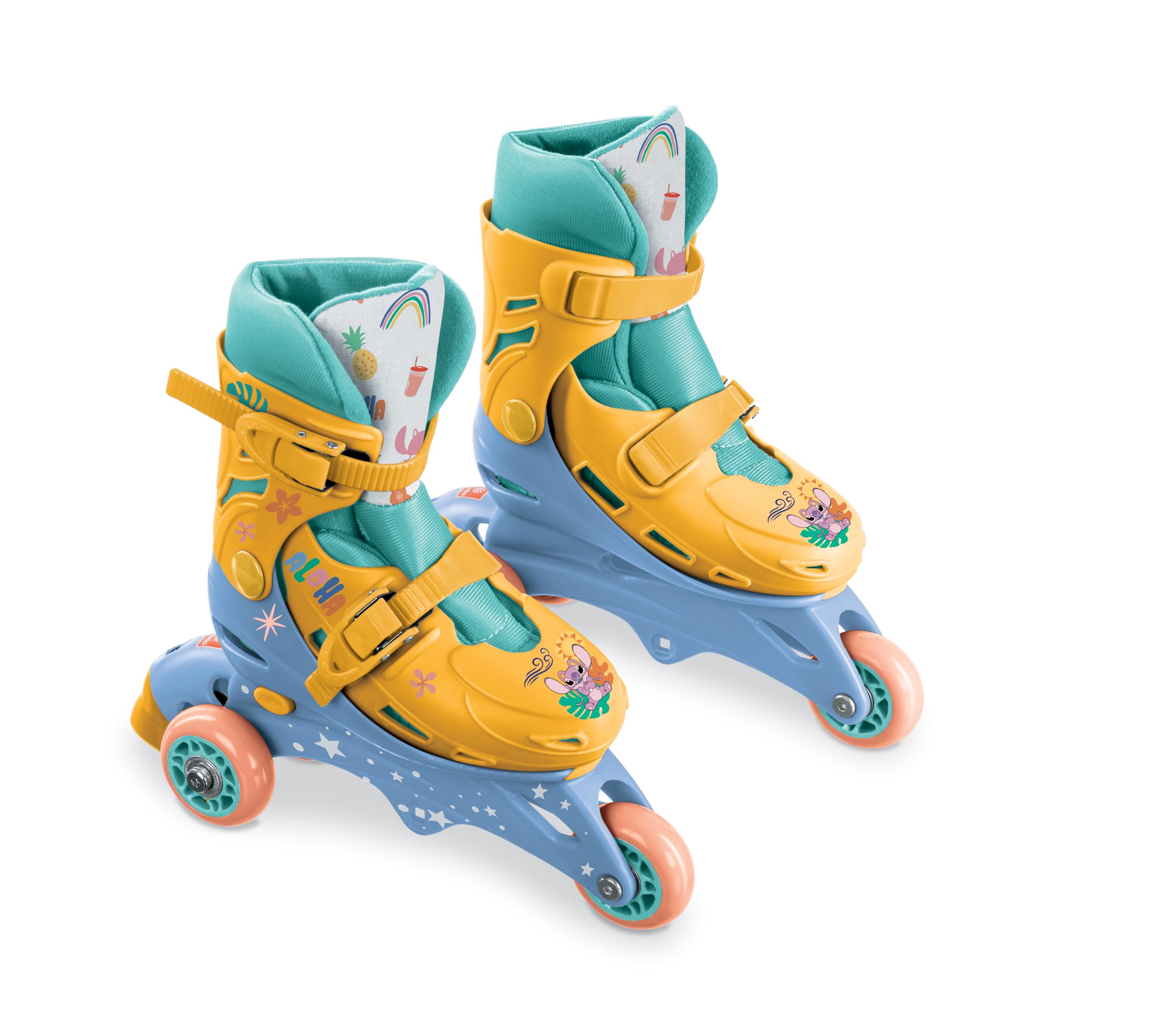 Mondo Toys - STITCH 3IN LINE SKATES Pattini in linea doppia funzione regolabili da 29 al 32-28755