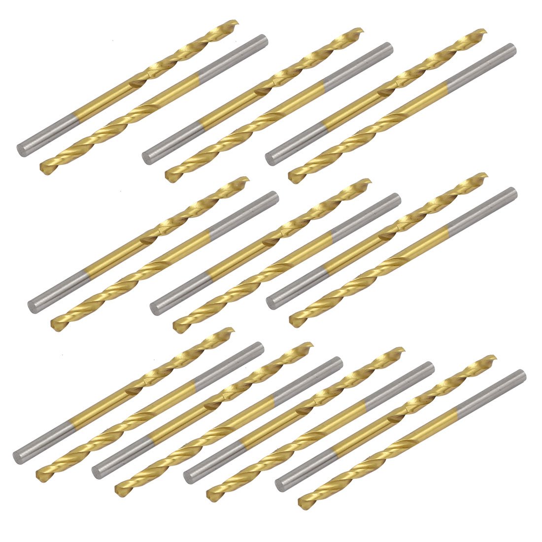 Aexit 2.8mm Dia Tool holder 61mm Long Titanium Plated 2-Flute Straight drill hole Twist Drill Bit 20pcs Model:90as126qo746