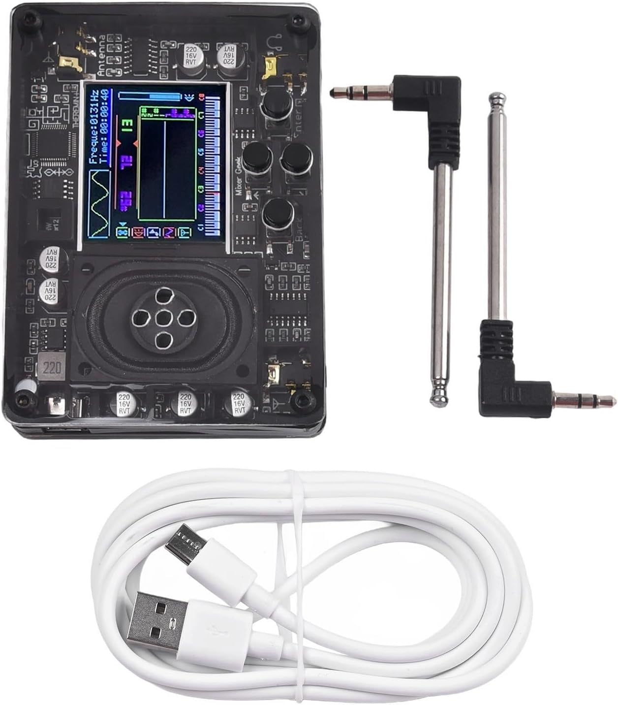 Minhe Unique Audio Theremin Module Vintage Electronic Instrument Adjustable Voices Color Display 70 Styles Type-C Small Size Built-In Speaker Supports Headphones Suitable for Music Enthusiasts