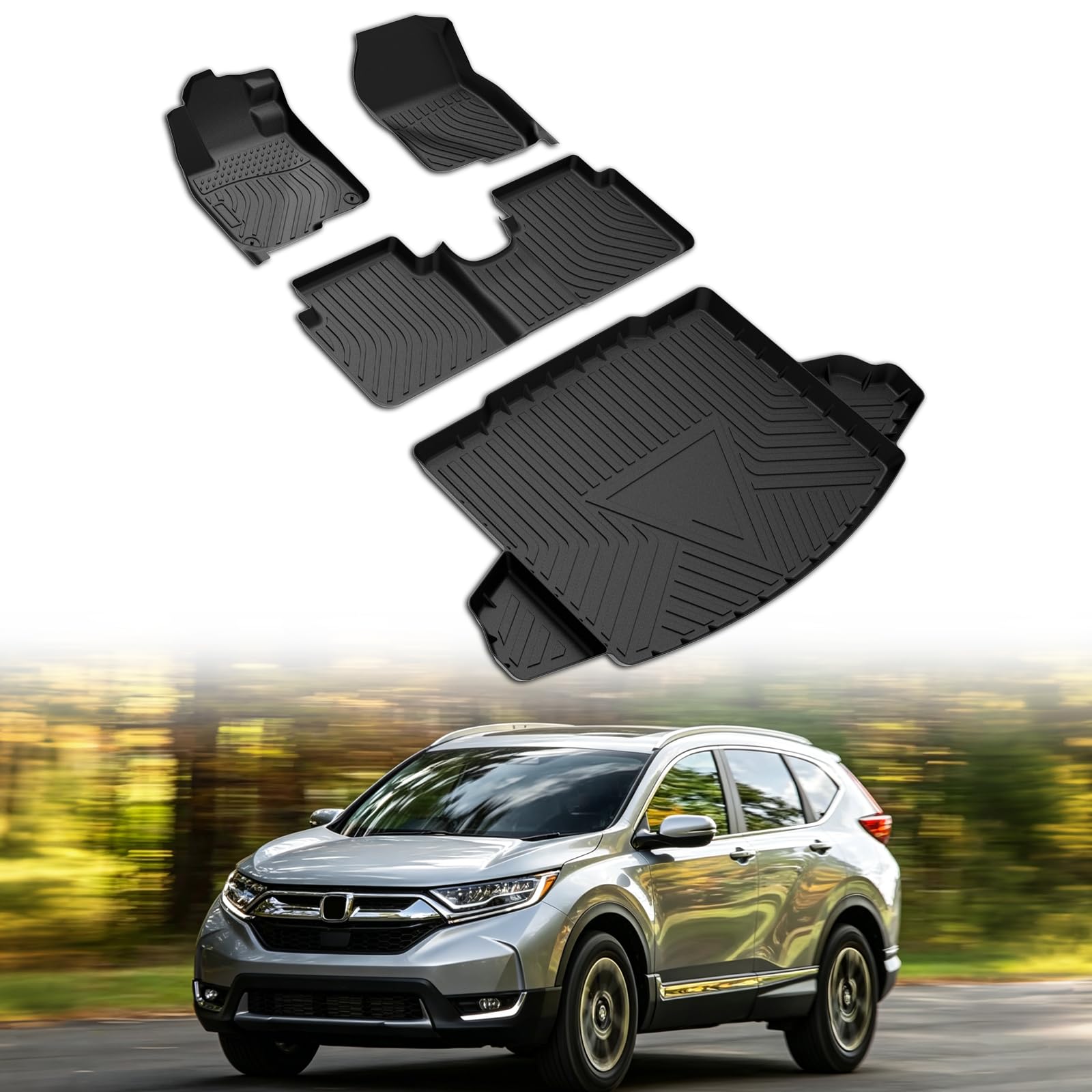 Cartist Floor Mats for Honda CRV 2017-2021 2022 (Not for Hybrid), All Weather Cargo Liner for CR-V Accessories, Heavy Duty Car Mats, Car Accessories
