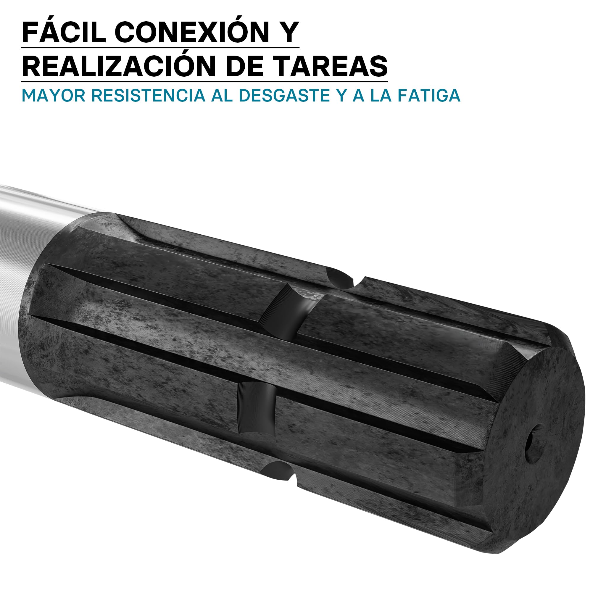 WilTec Eje Estriado Toma de Fuerza C1 300mm Eje dentado Eje transmisión aperos de Tractor 1 3/4" 6 Dientes