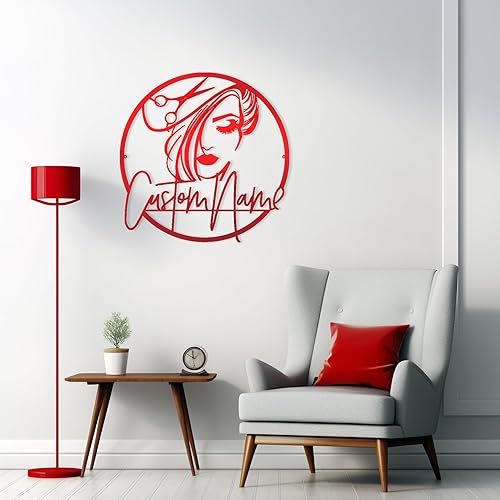 Miniatura 9 de Personalized Hair Dresser Sign, Custom Name Sign, Hairdresser Metal Wall Art, Hair Stylist Name, Logo Sign, Beauty Salon Decoration, Handmade Sign,