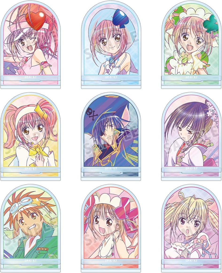 TV Anime Shugo Chara! Trading ANI Art Clear Label Acrylic Stand Ver.A, Box of 9