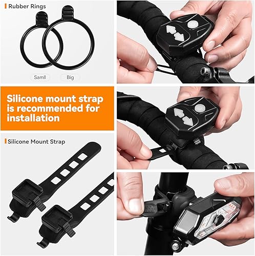 Miniatura 7 de Luz trasera de bicicleta con intermitentes USB recargable para bicicleta de 120 lúmenes, ultra brillantes, LED intermitentes para bicicleta, 5 modos