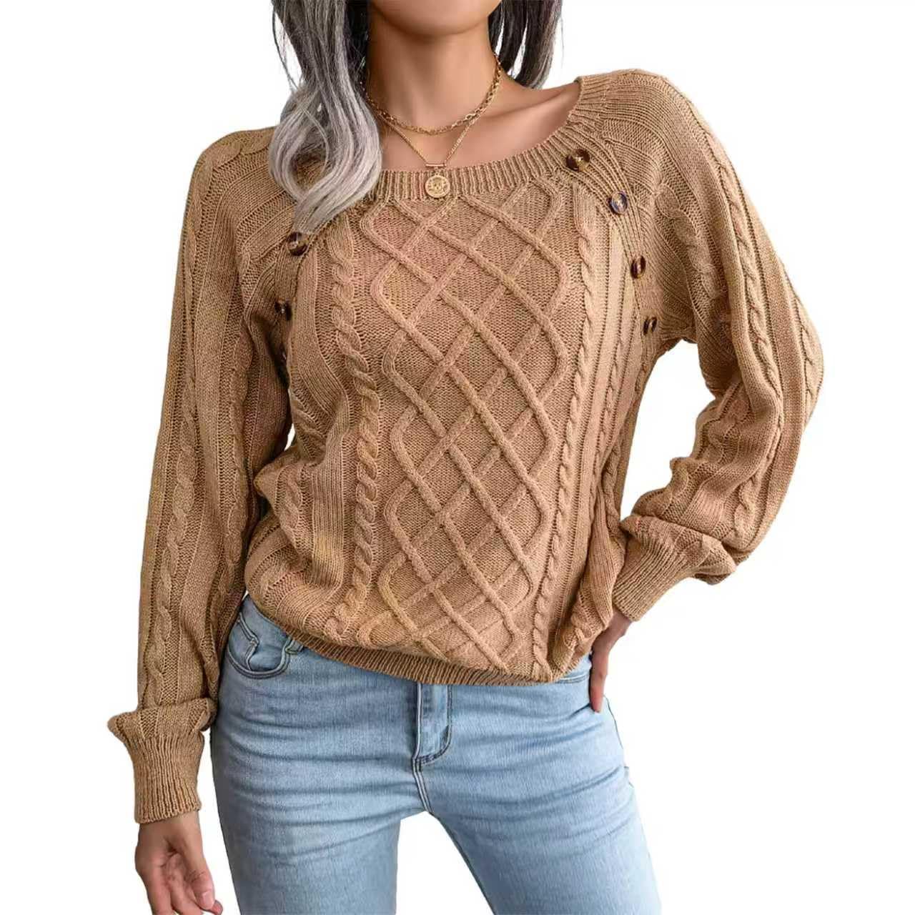 Womens Sexy Square Neck Ruffle Sweater Pullovers Elegant Long Sleeve Cropped Knitted Tops