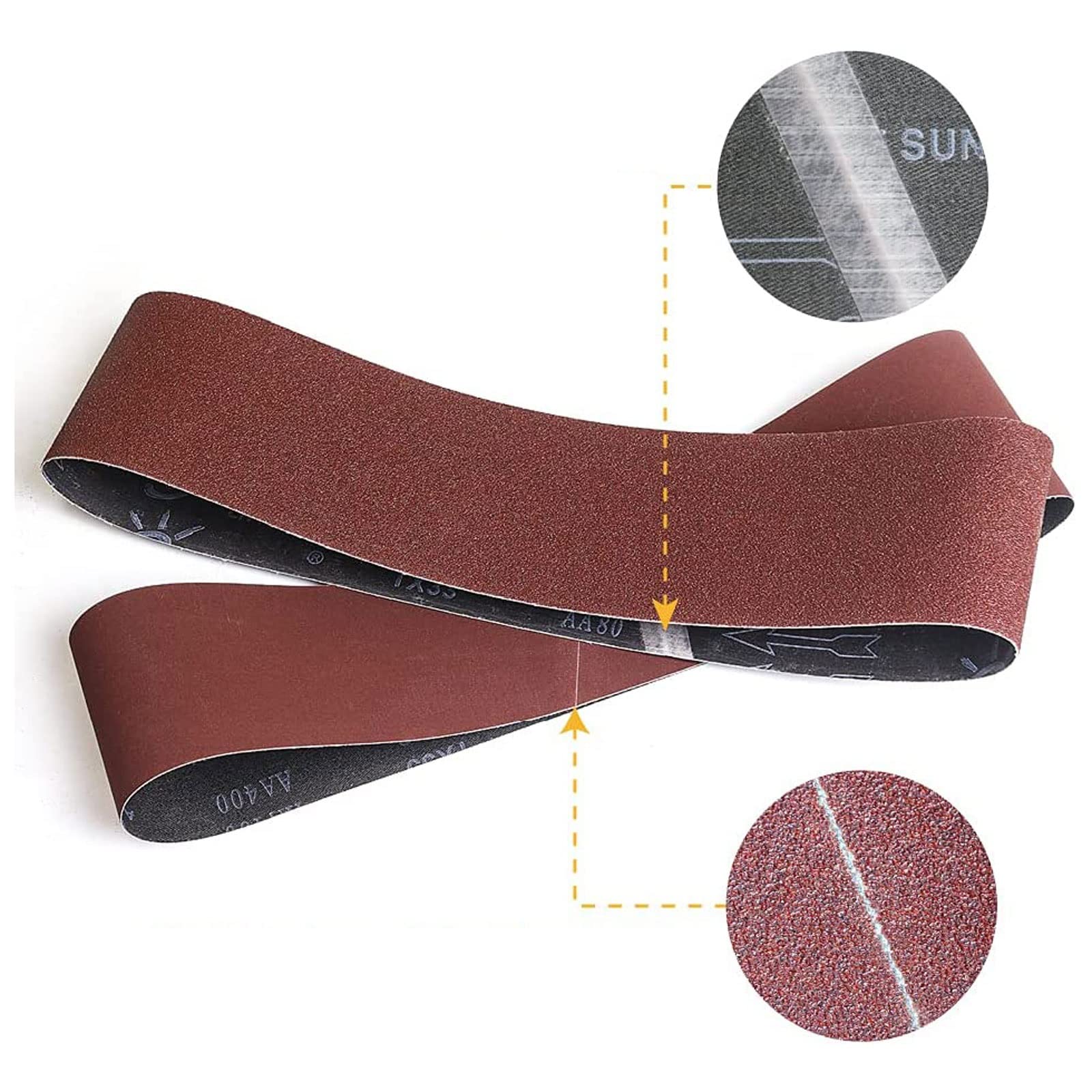 Bande Abrasive, 75 x 457 mm, Bandes Abrasives (Grains 40/60/80/120/180/240/320) pour Ponceuses à Bande 30 pièces (Color : 3x18 in 75x457 mm, Size : 320)