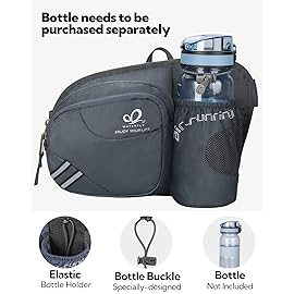 WATERFLY Fanny Pack Waist Bag: Waist Pack for Women Men with Water Bottle Holder Hiking Fanny Pack for Running Walking DogWalking Travel Cycling