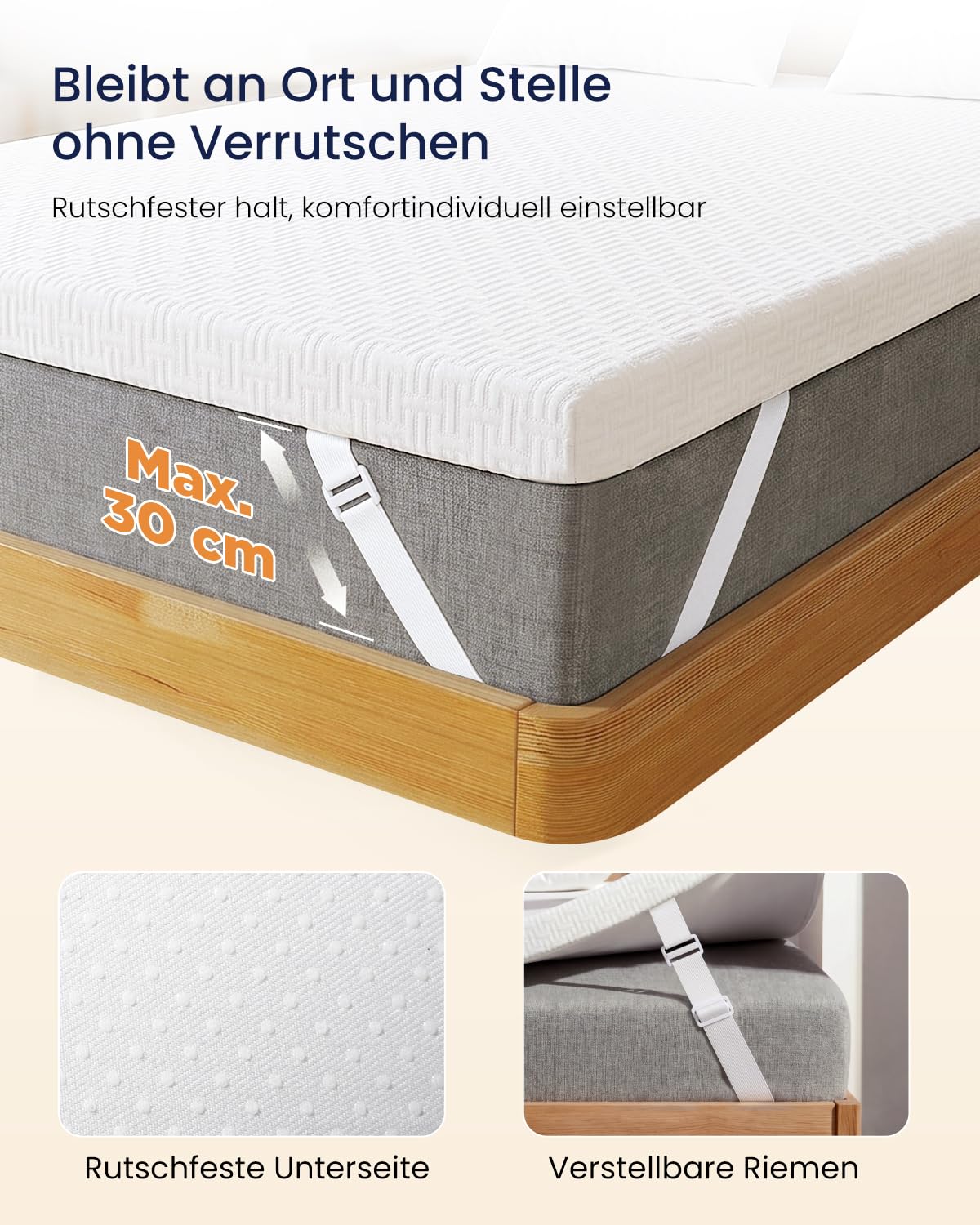 Matratzen Topper 180x200cm H5/H6, 7CM Höhe Matratzentopper für Schlafsofa Bett, Boxspringbett, Wohnwagen, Schlafsofa, Rutschfester Unterlagen Mattress Topper für Matratzen, Öko-TEX Zertifiziert
