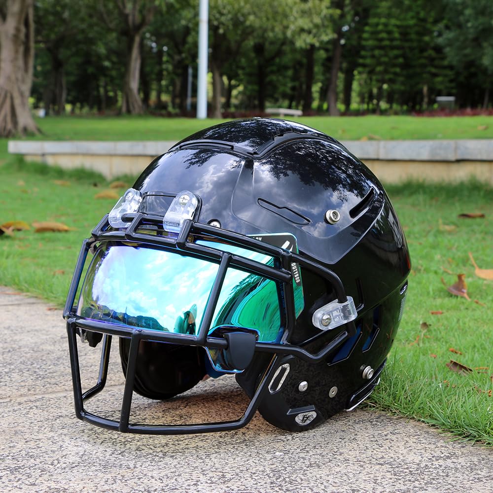 Fußballvisier – Fußballhelm-Visier, beschlagfrei, kratzfest, verwendet für Riddell-Helme, Fußballhelm, Augenschutz für Jugendliche und Erwachsene