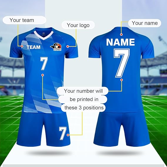 LAIFU Custom Adult Kids Soccer Jersey Set with Personalized Name Team Name Number Logo Soccer Jersey