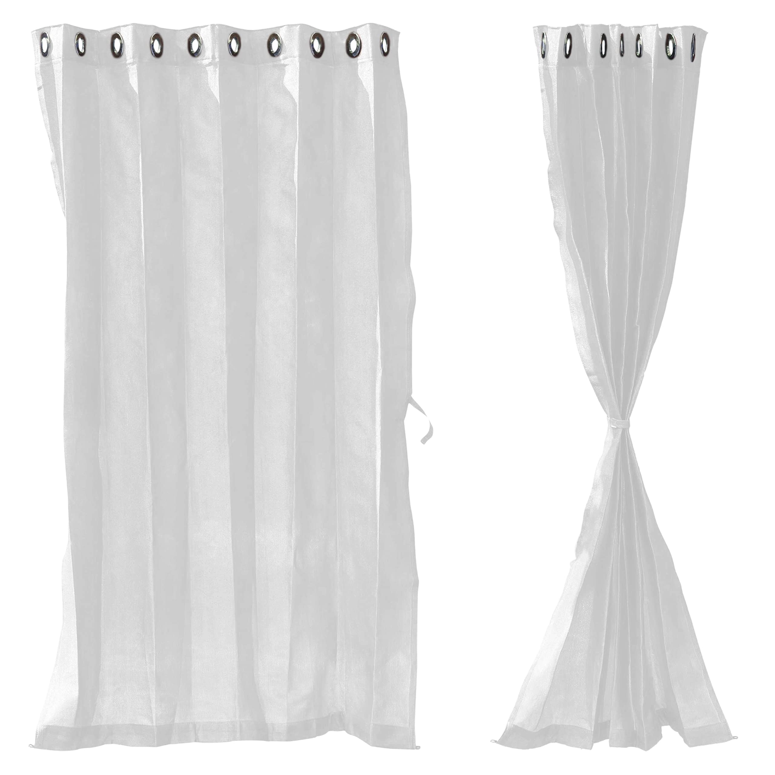 TRINQET Shade net Curtain Multipurpose Uses- Balcony, Home, Outdoor, Hospital, Garden Area | Curtains for Balcony of Living Room, Bed Room, Pack of 2_White Size - 4.5x9 Ft