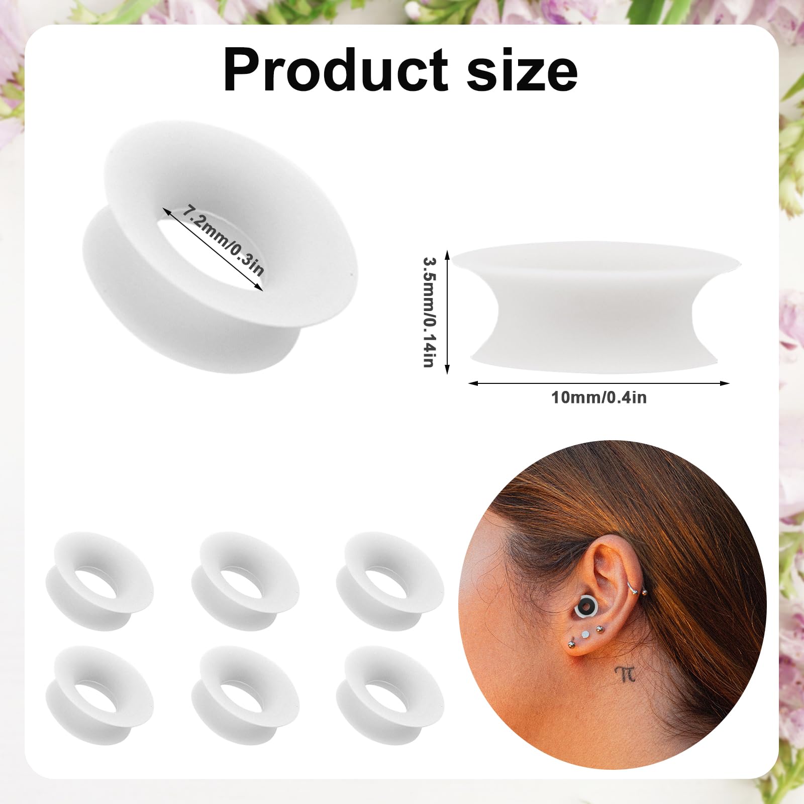 12pcs Mute Style Pack for Earplugs, Silicone Quiet Ear Plugs Mute Insert Style Pack Earplugs Accessories Daily Control Bundle for Home Office Library Journey (White)