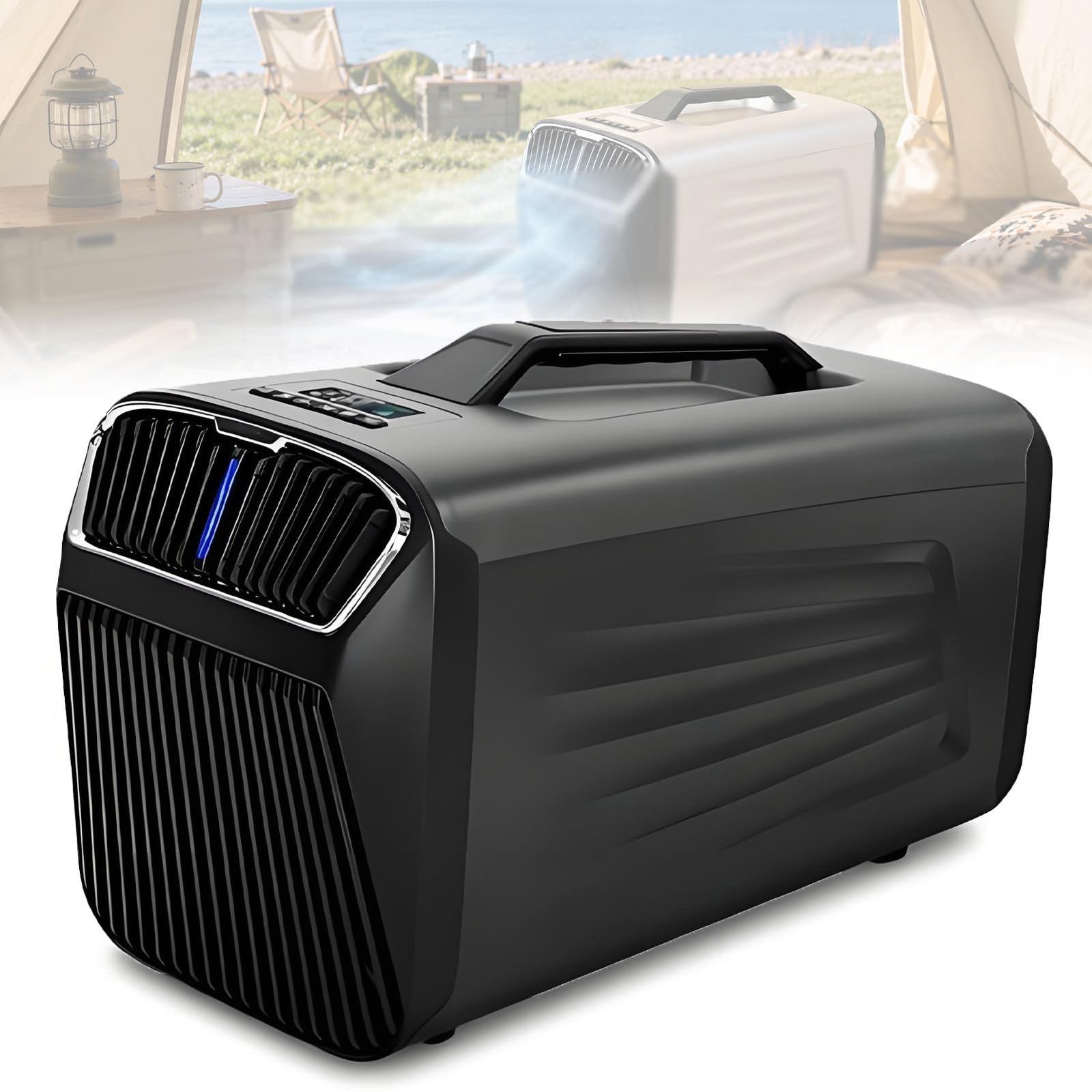 NYANS 5200 BTU Portable Tent Air Conditioner for Camping, for Outdoor Indoor Using, 400W Consumption Quiet Small AC Unit for RV, Truck, Garage 220V-Gray