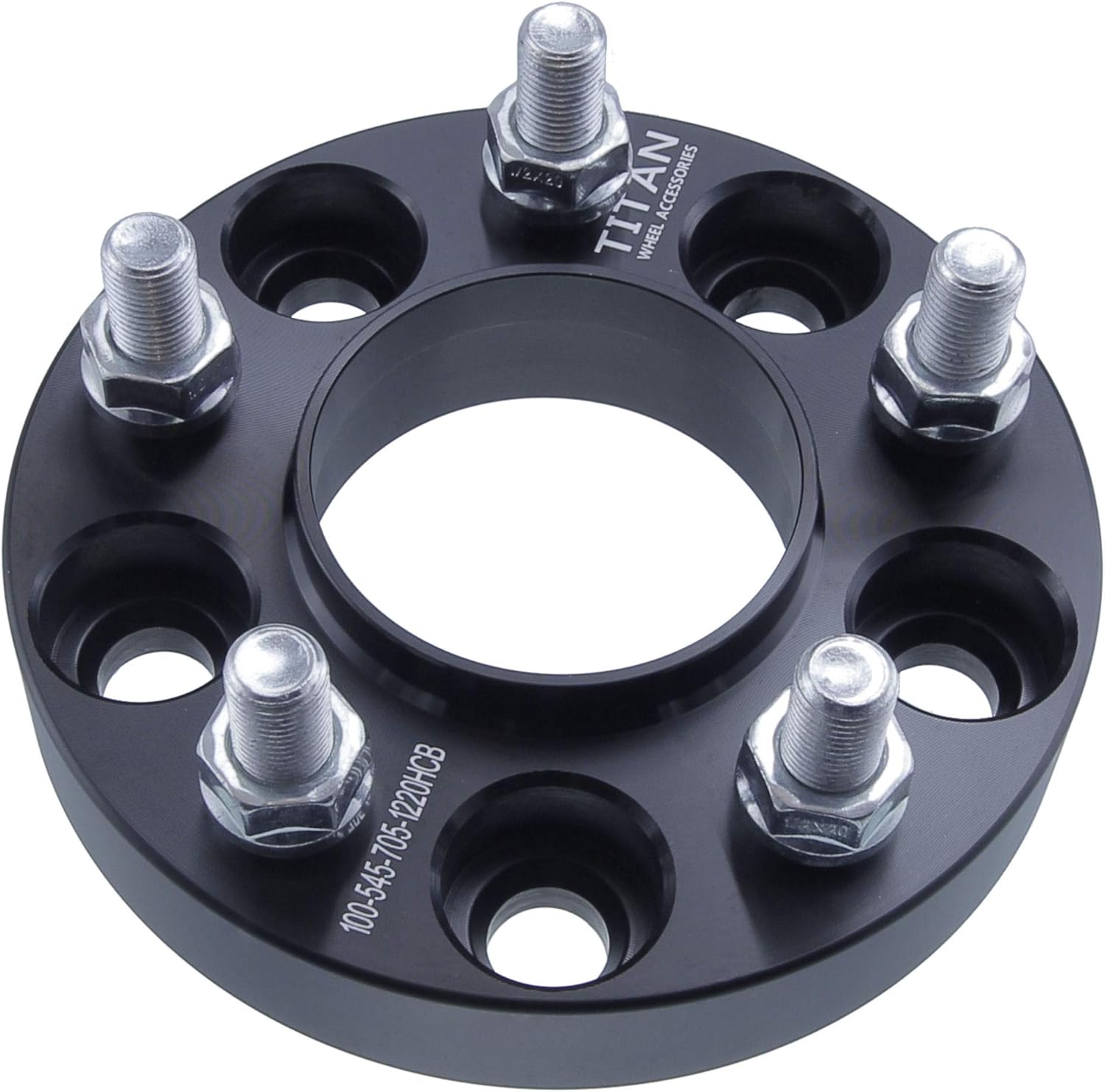 1" 5x4.5 Hubcentric Wheel Spacers - Wider Stance, Increased Clearance, Fits Ford Mustang 2015-2023 - 1 Inch (25mm), 5x114.3, 70.5mm Hub, 14x1.5 Studs - Set of 4 - Black