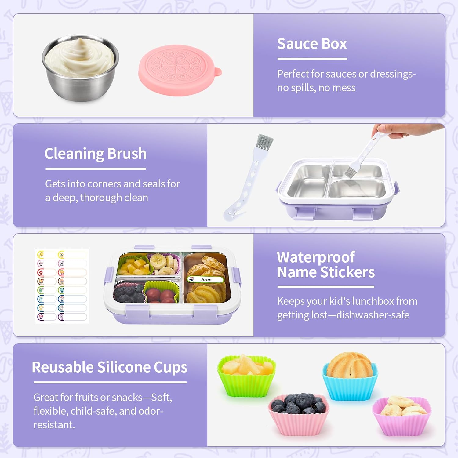 Kids Stainless Steel Lunch Box Compartments