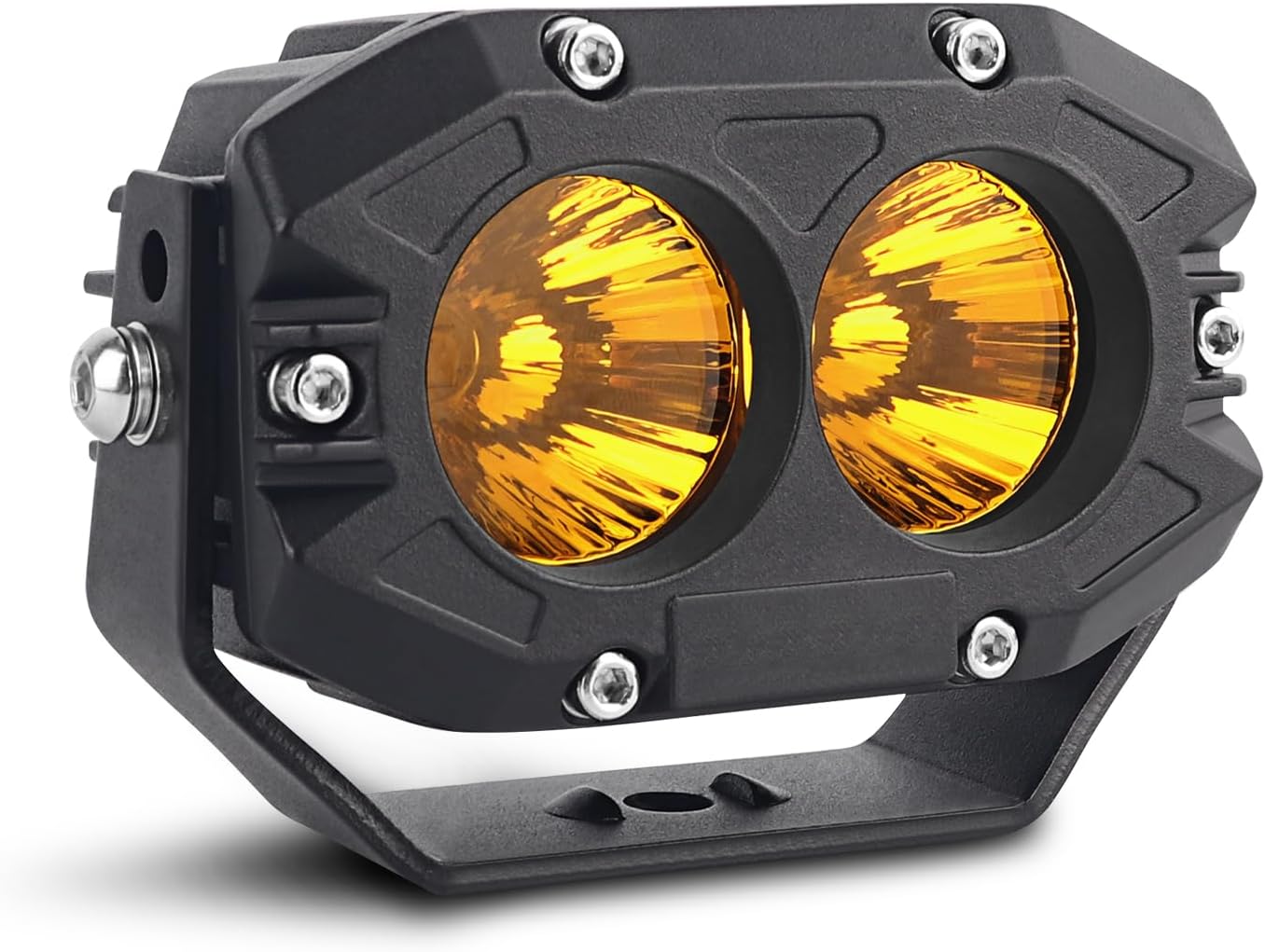 Led Amber Fog Lights, 4 Inch 40W Led Driving Offroad Light Amber Led Pods Super Bright Spot Beam Offroad Lights with Wiring Harness Kit Fit for Jeep Pickup SUV UTV ATV Truck Motorcycle - 2Pack